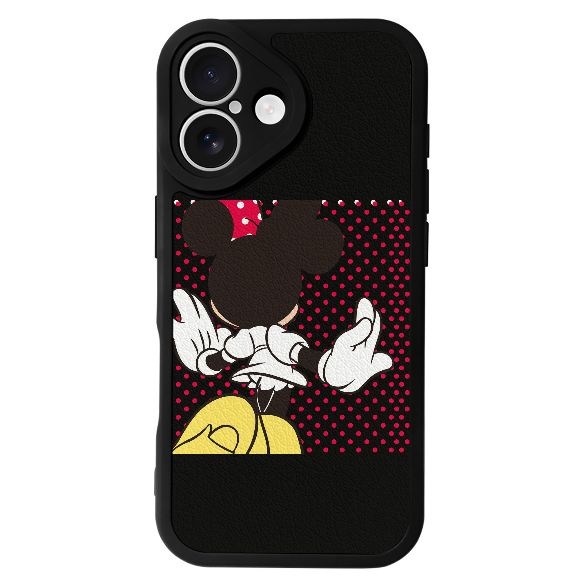 （画像用） ミッキーマウス Mickey Mouse 【iPhone 16シリーズ対応】シリコンスマホケース（レザー調） 材質：シリコン
